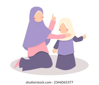 Mother Advice Her Daughter Illustration