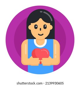 A mother affection flat round icon, editable download 

