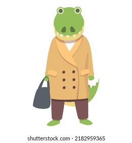 Mother Alligator Icon Cartoon Vector. Cute Animal. Green Mascot