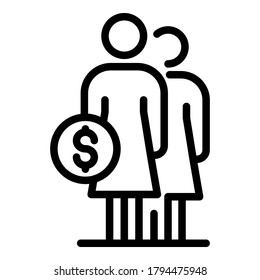 Mother allowance icon. Outline mother allowance vector icon for web design isolated on white background