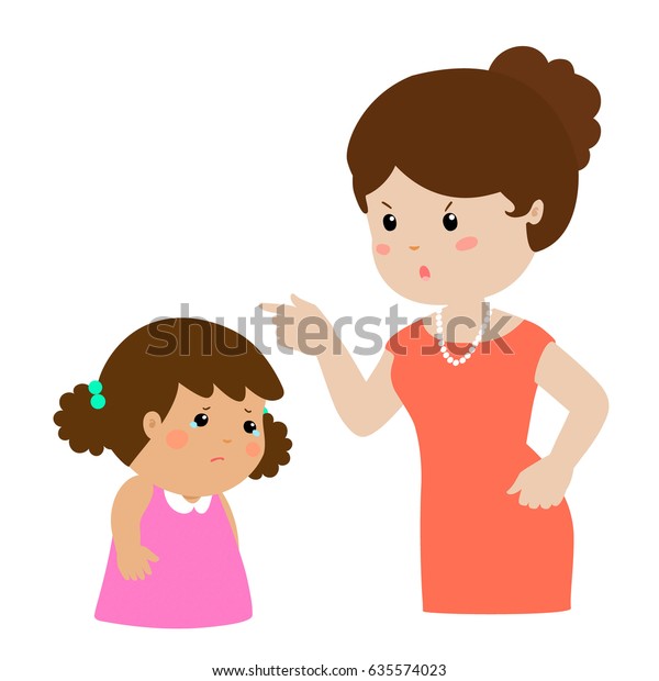 Mother Angry Her Daughter Blame Her Stock Vector Royalty Free 635574023 