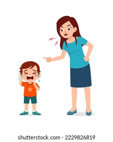 mother angry to kid because of bad attitude