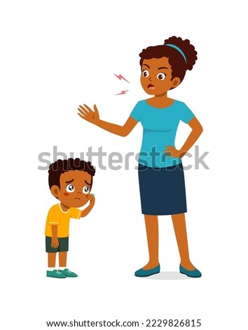 mother angry to kid because of bad attitude
