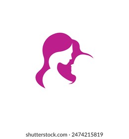 mother baby abstract logo vector