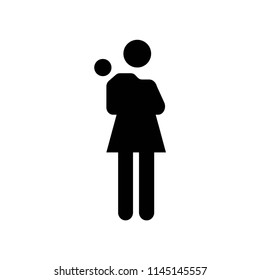 Mother with baby in arms icon vector icon. Simple element illustration. Mother with baby in arms symbol design. Can be used for web and mobile.