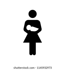 Mother with baby in arms icon vector icon. Simple element illustration. Mother with baby in arms symbol design. Can be used for web and mobile.
