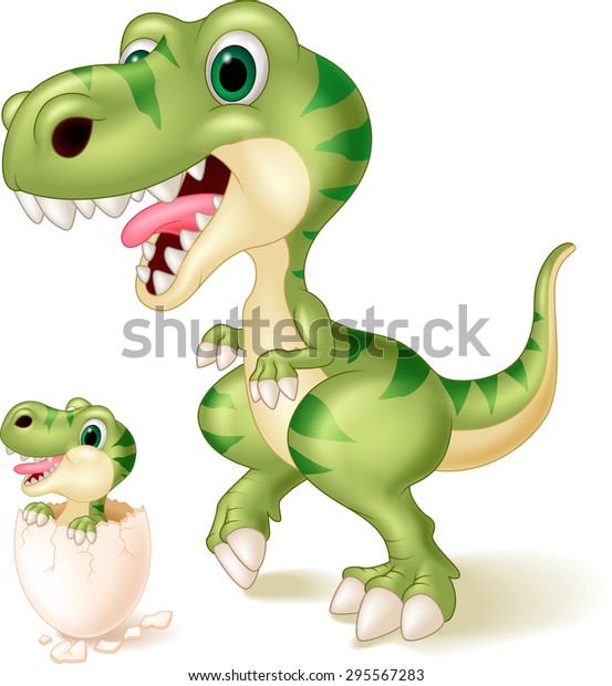 Download Mother Baby Dinosaur Hatching Vector Illustration Stock ...