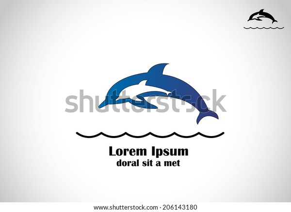 Mother Baby Dolphins Swim Jump Diving Stock Image Download Now