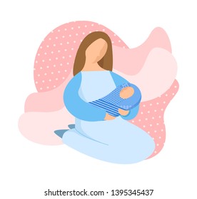 Mother and baby. Flat design. Vector illustration.