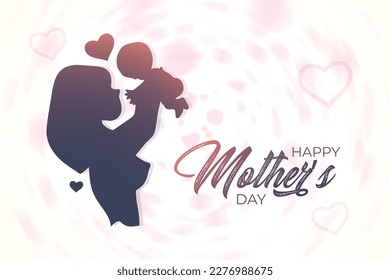 Mother and baby greeting illustration design for happy mothers day