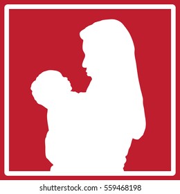 Mother and baby icon 