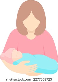 mother and baby icon design Mom hugs her child. Happy mother's day concept, Vector illustration.