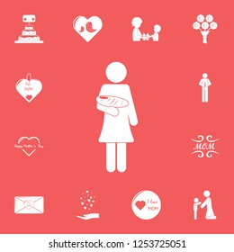 mother with a baby icon. Detailed set of mother day icons. Premium graphic design. One of the collection icons for websites, web design, mobile app