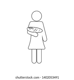 mother with a baby icon. Element of Mother day for mobile concept and web apps icon. Outline, thin line icon for website design and development, app development