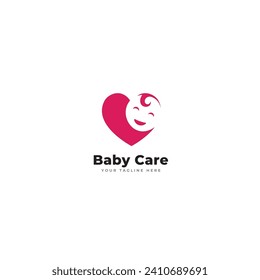Mother and baby icon logo design vector template.