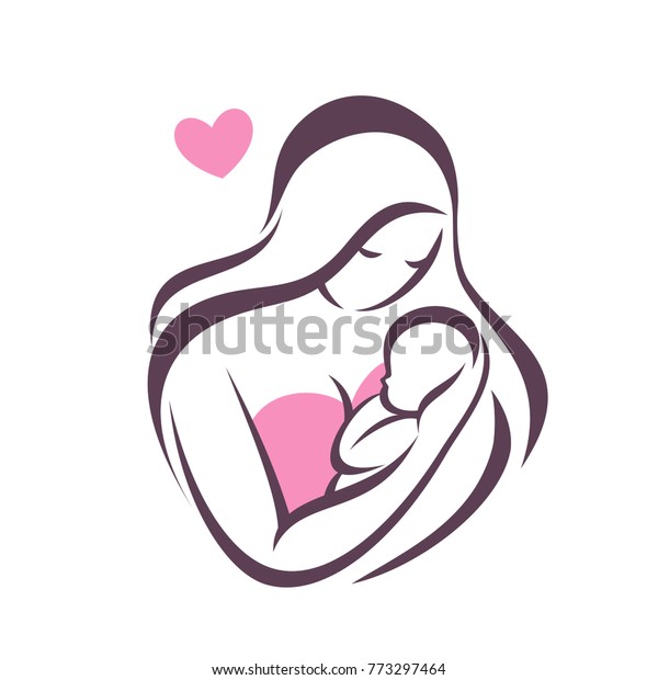 Mother Baby Icon Stylized Vector Symbol Stock Vector (Royalty Free ...