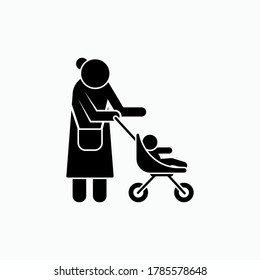 Mother and Baby Icons. Parenting Symbols - Vector.