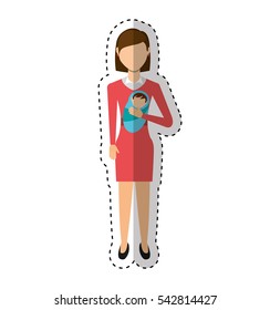 mother with baby isolated icon vector illustration design