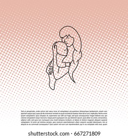 mother and baby line icon