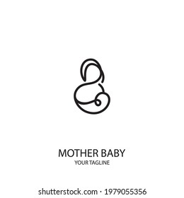 mother baby line logo. Can be used for product logos, consultants or specialists for mothers and children