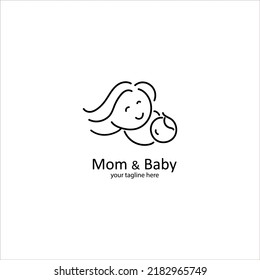 mother baby line logo. Can be used for product logos, consultants or specialists for mothers and children