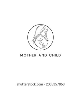 mother and baby logo in a circle, maternity house logo