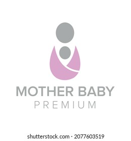 mother baby logo icon vector template