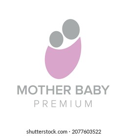 mother baby logo icon vector template