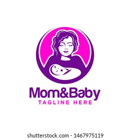 Mother and Baby Logo Images Stock Vectors