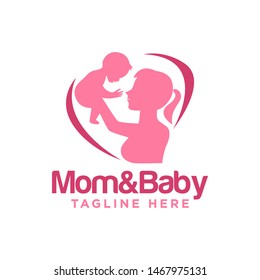 Mother and Baby Logo Images Stock Vectors