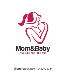 Mother and Baby Logo Images Stock Vectors