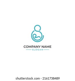 Mother With Baby Logo And Photo Stock