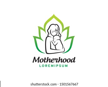 Mother and Baby logo symbol or icon template