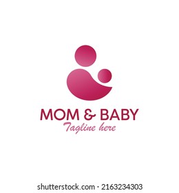 Mother and baby. Logo templates. Signs of maternal care. Symbol of parental love. Vector illustration. Mother and baby icon.