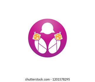 Mother and baby logo vector 