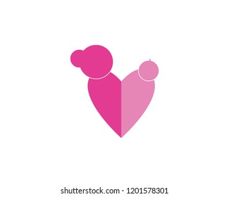 Mother and baby logo vector 