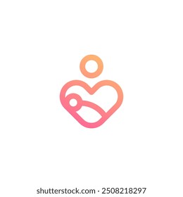 Mother With Baby Logo Vector. Mother Love Baby Logo