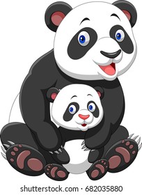 Mother and baby panda