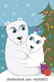 Mother and baby polar bear