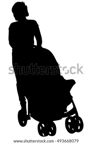 Mother with baby in the pram