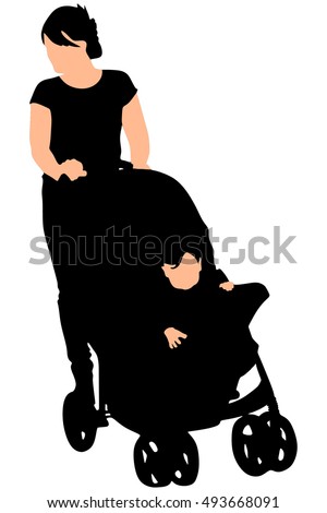 Mother with baby in the pram