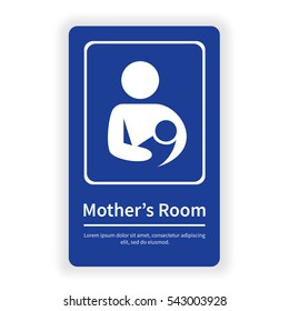 Mother with baby sign. Mother's room template. Vector illustration.