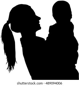 Mother And Baby Silhouette