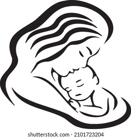 Mother Baby Silhouette Illustration Stock Vector (Royalty Free ...