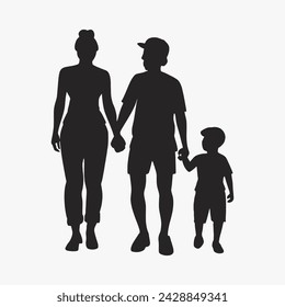 Mother and Baby Silhouette, Mother's Day vector illustration set, white background.