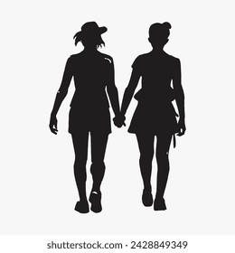 Mother and Baby Silhouette, Mother's Day vector illustration set, white background.
