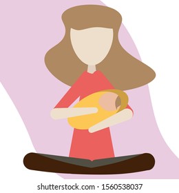 the mother and baby, a simple vector image
