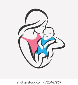 mother and baby logo png