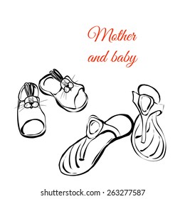 Mother and baby summer shoes