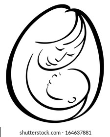 Mother and baby vector